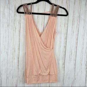 Charlotte Russe beaded peach tank